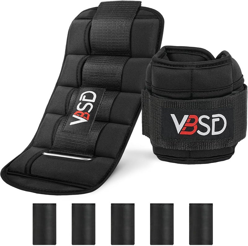 VBSD Adjustable Ankle Weights for Men Women, 2 4 6 8 10 lbs 1 Pair Leg Weight Straps, Weighted Ankle Weight Set with Removable Sandbags for Walking Running Yoga Physical Therapy Gym Home Workout - Image 1